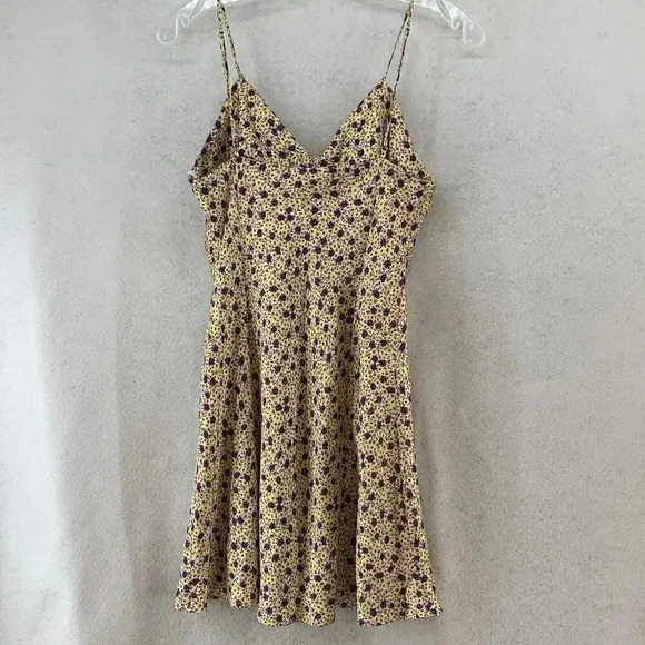 Zara Women’s Draped Satin Effect Floral Strappy Mini‎ Dress Size Medium - Picture 4 of 8